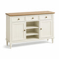 Buffet en bois avec tiroirs et étagères chêne et peint blanc