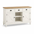 Buffet blanc en bois MDF avec 3 tiroirs et 2 portes 150 cm