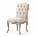 Chaise de salle à manger en bois et tissu beige