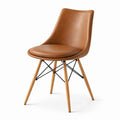 Chaise en cuir PU avec pieds en bois