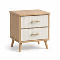 Table de chevet en bois de chêne avec tiroirs MDF