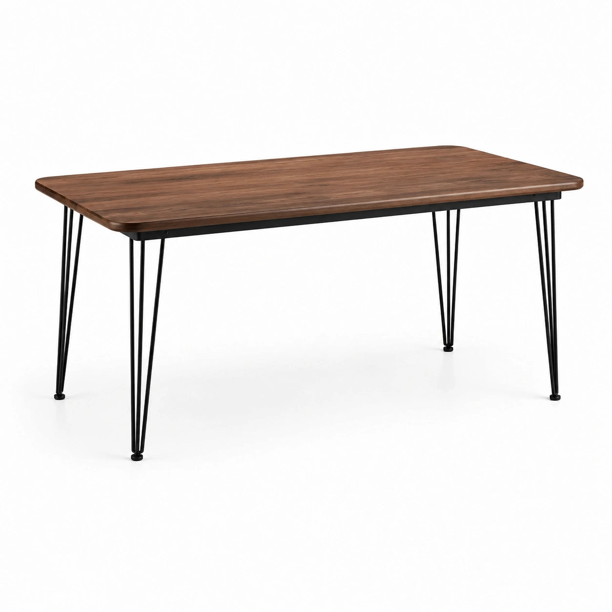 Table rectangulaire en bois de noyer et métal 180x90x75 cm
