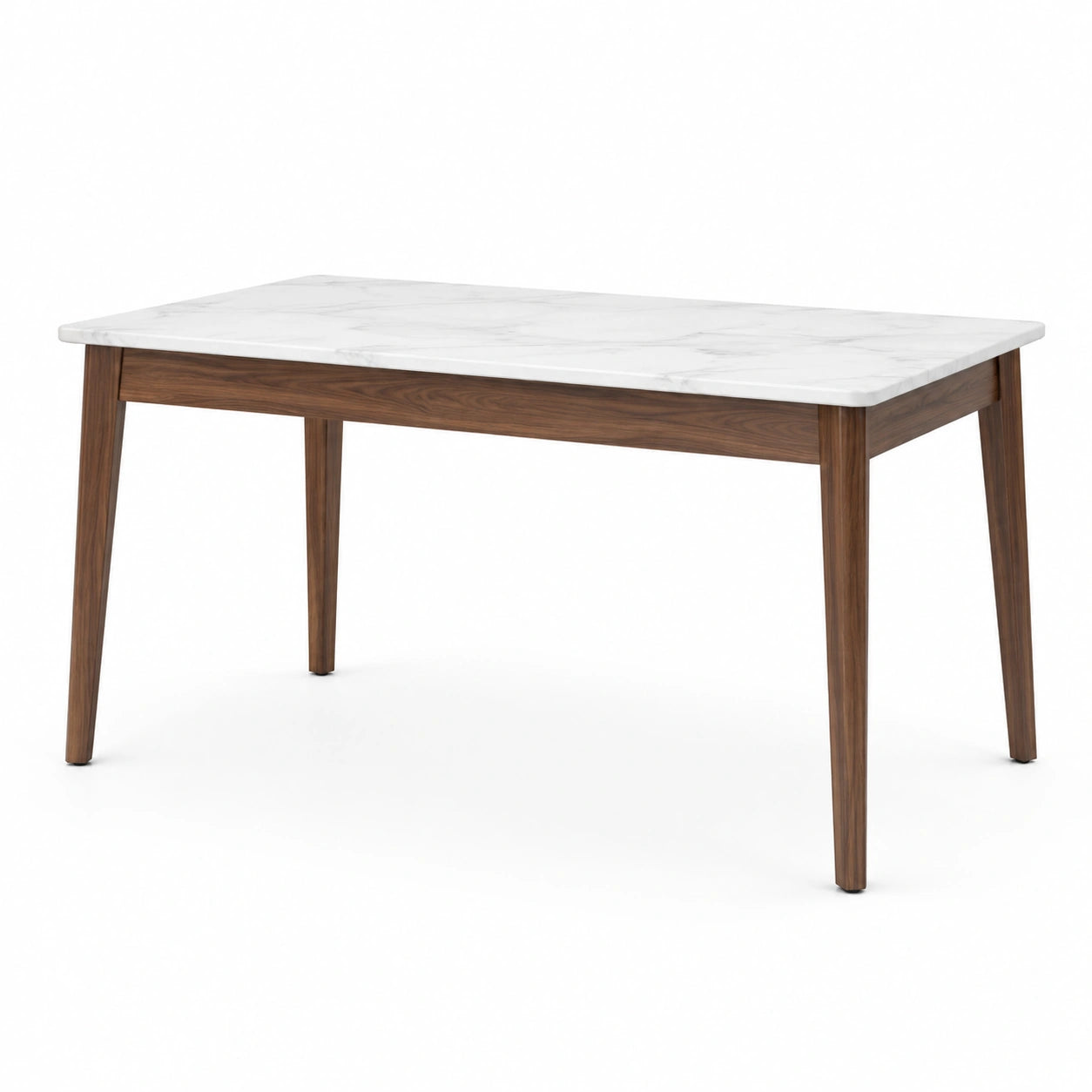 Table en marbre blanc et bois de noyer